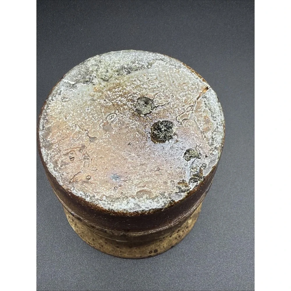 VTG Studio Pottery Small Vase Crock Brown Speckled Stoneware Rustic 3 1/2 In